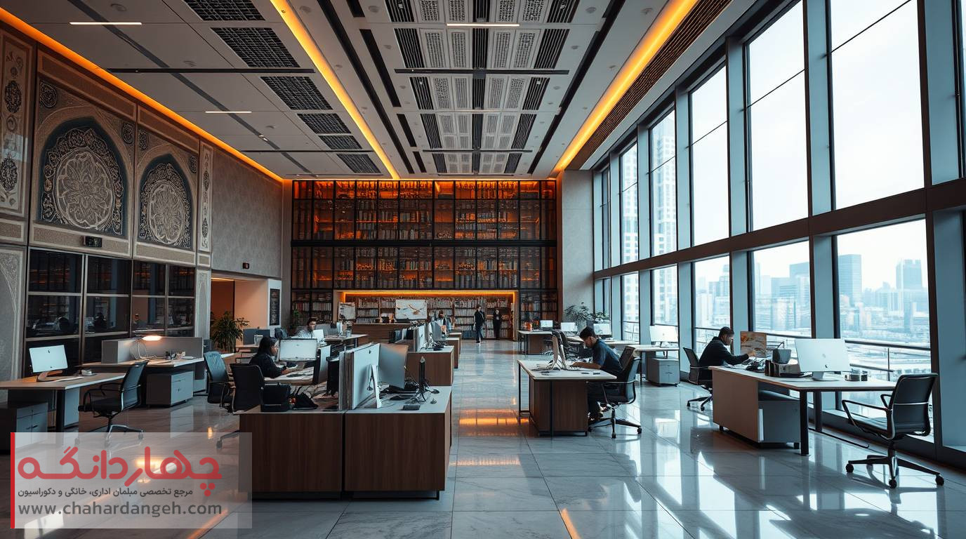 ارتفاع بلند و تاثیر در دکوراسیون اداری